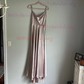 A-line Cowl Neck Satin Prom Dresses with Slit