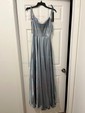 A-line Cowl Neck Satin Prom Dresses with Slit