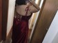 A-line Cowl Neck Satin Prom Dresses with Slit