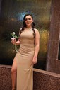 Glitter Red Sheath/Column One Shoulder Ruffle Prom Dresses