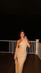 Glitter Sheath/Column One Shoulder Cut Out Ruffle Prom Dresses
