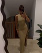 Glitter Black Sheath/Column One Shoulder Ruffle Prom Dresses