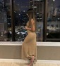 Glitter Black Sheath/Column One Shoulder Ruffle Prom Dresses