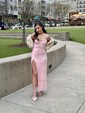Glitter Black Sheath/Column Sweetheart Split Prom Dresses
