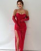Glitter Sheath/Column Sweetheart Split Prom Dresses
