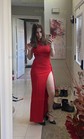 Elegant Black Stretch Crepe Sheath/Column Ruffle Prom Dresses