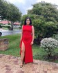Elegant Black Stretch Crepe Sheath/Column Ruffle Prom Dresses