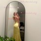 Petite Sheath/Column Satin V-neck Lace-Up Split Prom Dresses