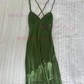 Petite Sheath/Column Satin V-neck Lace-Up Split Prom Dresses