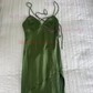 Petite Sheath/Column Satin V-neck Lace-Up Split Prom Dresses