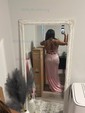 Petite Sheath/Column Satin V-neck Lace-Up Split Prom Dresses