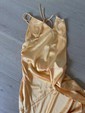 Petite Sheath/Column Satin V-neck Lace-Up Split Prom Dresses