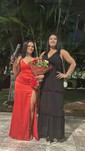 Petite Black Satin Sheath/Column V-neck Split Prom Dresses