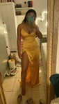 Petite Burgundy Satin Sheath/Column V-neck Split Prom Dresses