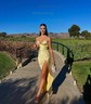 Petite Sheath/Column Satin V-neck Lace-Up Split Prom Dresses