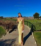 Petite Sheath/Column Satin V-neck Lace-Up Split Prom Dresses