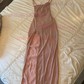 Glitter Sheath/Column Square Neck Split Prom Dresses