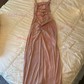 Glitter Sheath/Column Square Neck Split Prom Dresses