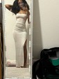 Glitter Sheath/Column Square Neck Split Prom Dresses