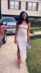 Glitter Sheath/Column Square Neck Split Prom Dresses