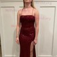 Sheath/Column Square Neck Sparkly Sequin Prom Dresses