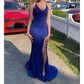 Mermaid Scoop Neck Glitter Prom Dresses