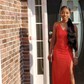 Mermaid Scoop Neck Glitter Prom Dresses