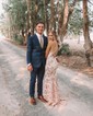 Mermaid V-neck Sparkly Sequin Prom Dresses