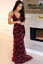 Mermaid V-neck Backless Sparkly Sequin Prom Dresses