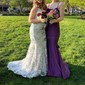 Mermaid V-neck Backless Sparkly Sequin Prom Dresses
