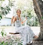Mermaid V-neck Backless Sparkly Sequin Prom Dresses