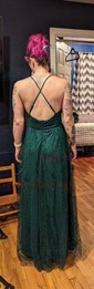 A-line V-neck Ruched Tulle Prom Dresses With Star