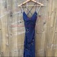 Mermaid V-neck Backless Sparkly Sequin Prom Dresses