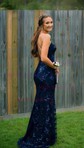 Mermaid V-neck Backless Sparkly Sequin Prom Dresses