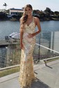 Mermaid V-neck Backless Sparkly Sequin Prom Dresses