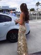 Mermaid V-neck Sparkly Sequin Prom Dresses