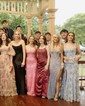 Trumpet/Mermaid V-neck Tulle Sweep Train Prom Dresses With Sequins