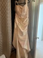 Sheath/Column V-neck Satin Corset Prom Dresses With Ruched