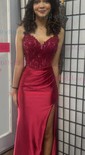 Mermaid V-neck Satin Corset Prom Dresses With Appliques