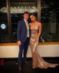White Mermaid V-neck Sparkly Sequin Prom Dresses