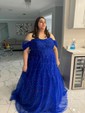 Red Ball Gown Off-the-shoulder Tulle Prom Dresses