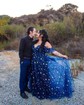 Ball Gown V-neck Tulle Prom Dresses With Star