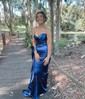 Red Mermaid Strapless Backless Satin Prom Dresses