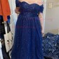 Ball Gown Off-the-shoulder Tulle Prom Dresses With Ruched