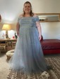 Ball Gown Off-the-shoulder Tulle Prom Dresses With Ruched