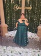 Ball Gown Off-the-shoulder Tulle Prom Dresses With Ruched