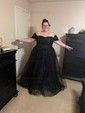 Ball Gown Off-the-shoulder Tulle Prom Dresses With Ruched