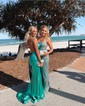 Sheath/Column Square Neck Glitter Prom Dresses