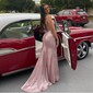 Sheath/Column Square Neck Glitter Prom Dresses
