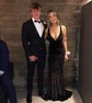 Mermaid V-neck Glitter Prom Dresses With Ruched